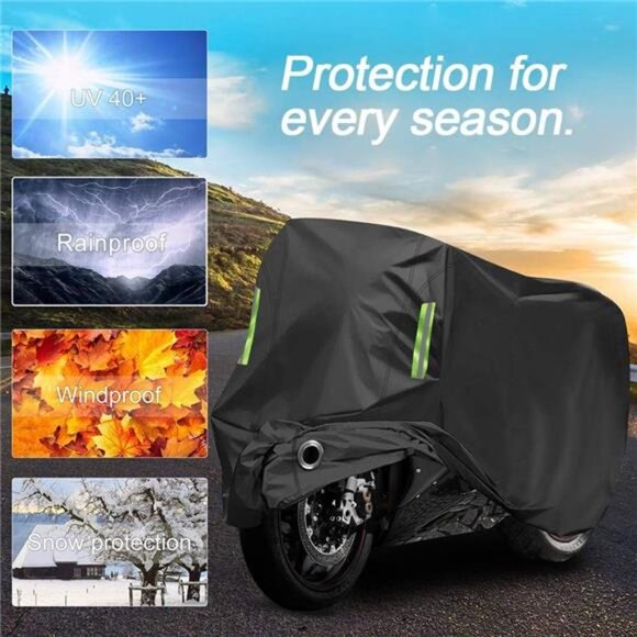 Motorcycle Cover All Season,Universal Weather Quality Waterproof Sun Outdoor - Picture 2 of 8
